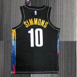 22 Brooklyn Nets City version Simons 10 black basketball jersey