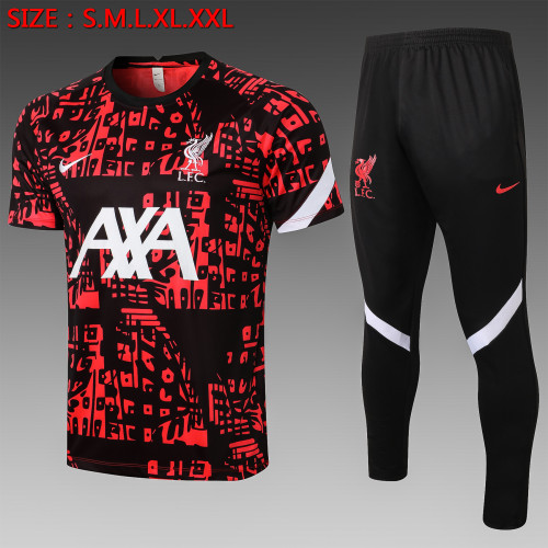 2021 New Adult LIV Liverpool red short sleeve football uniform C612#