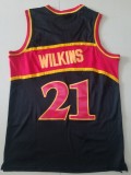 20/21 New Men Atlanta Hawks Wilkins 21 black basketball jersey