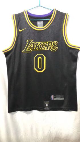 20/21 New Men Los Angeles Lakers Westbrook 0 black basketball jersey