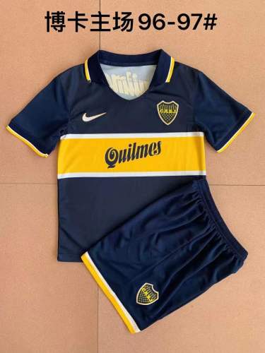 Retro 96-97 Children Boca away soccer kits football uniforms