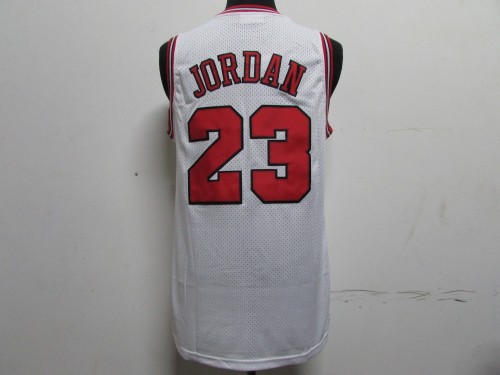 97-98 Men Bulls Jordan 23 white retro basketball jersey