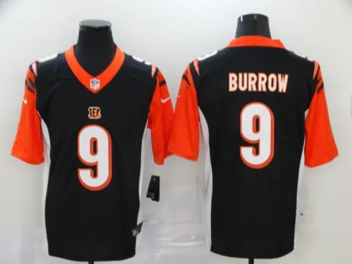 20/21 New Men Bengals Burrow 9 black NFL jersey