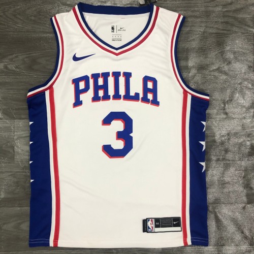 20/21 New Men Philadelphia 76ers Iversen 3 white basketball jersey