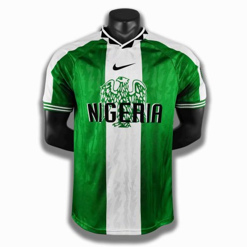 96 Adult Thai version Nigeria home green retro soccer jersey football shirt