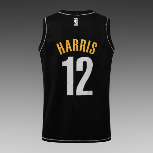 20/21 New Men Brooklyn Nets Harris 12 black basketball jersey shirt L043#