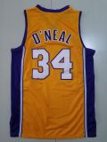 Retro Men Los Angeles Lakers O’Neal 34 yellow basketball jersey