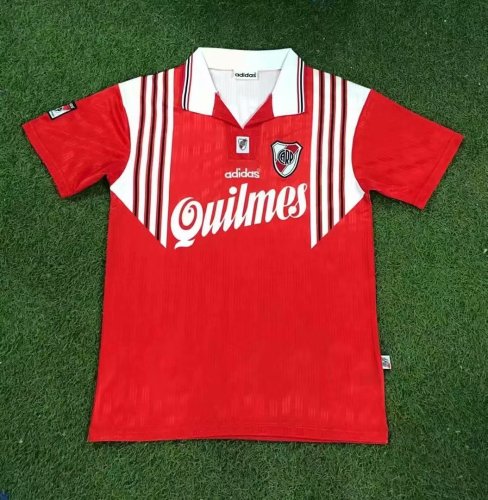 95-96 Adult River plate away red retro soccer jersey football shirt