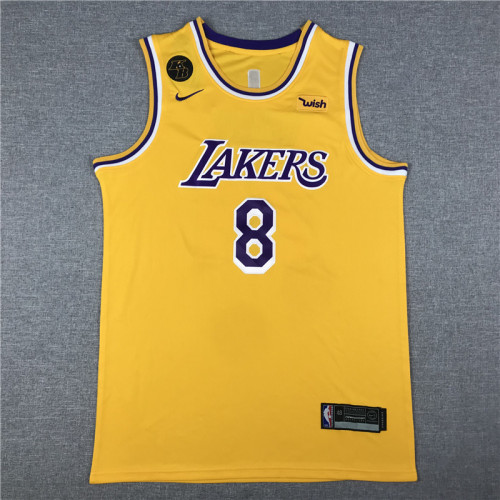 20/21 New Men Los Angeles Lakers Bryant 8 24 yellow basketball jersey