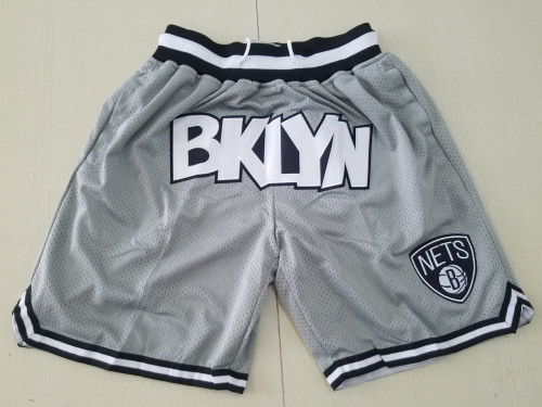 20/21 New Men Brooklyn Nets gray basketball shorts