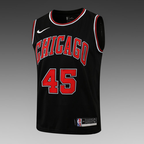 20/21 New Men Chicago Bulls Jordan 45 black basketball jersey shirt L051#