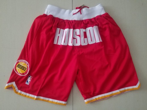 Retro Men Houston Rockets red basketball shorts