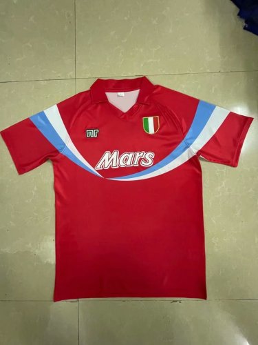 Retro 90-91 Naples guest red soccer jersey football shirt