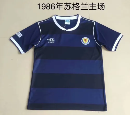 Retro  Adult Thai version 1986 Scottish home soccer jersey football shirt