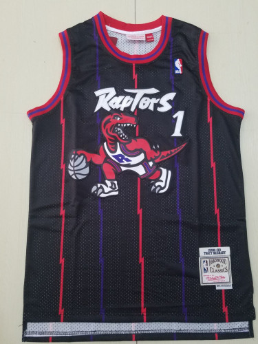 Retro Men Toronto Raptors McGRADY 1 black basketball jersey shirt