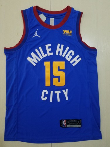 20/21 New Men Denver Nuggets Jokic 15 blue basketball jersey