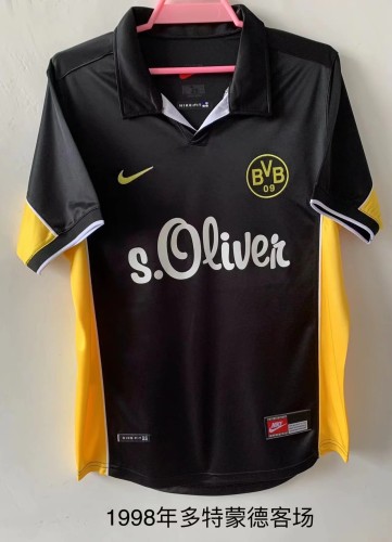 Retor 1998 Dortmund away black soccer jersey