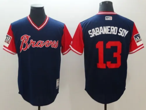 22 Men's Atlanta Braves Sabanerd soy 13 MLB Jersey
