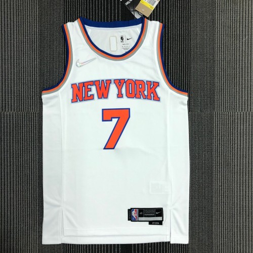 The 75th anniversary New York Knicks 7 Anthony white basketball jersey
