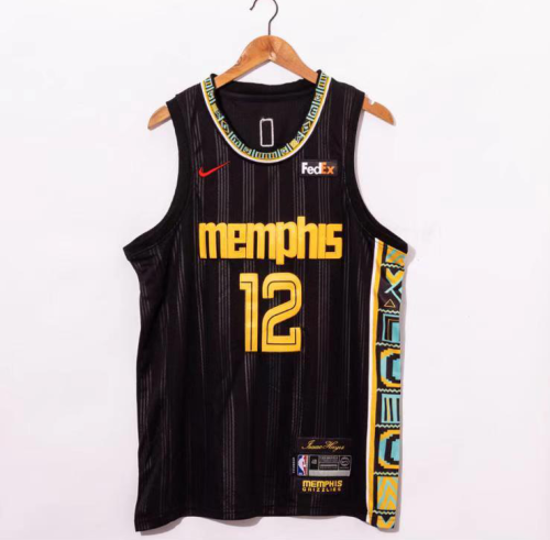 20/21 New Men Memphis Grizzlies 12 black basketball jersey