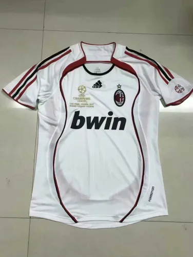 Adult Thai version Milan AC white retro soccer jersey football shirt