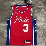20/21 New Men Philadelphia 76ers Iversen 3 red basketball jersey