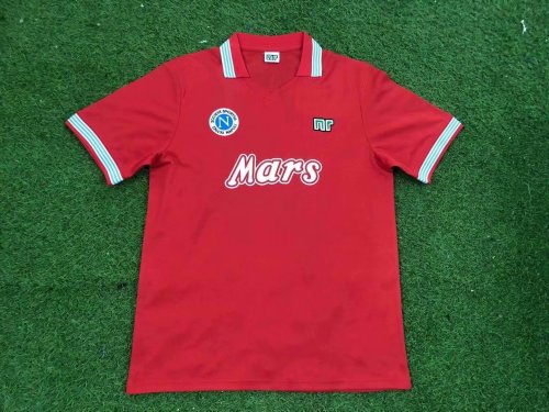 88-89 Adult Thai version Napoli third red retro soccer jersey football shirt