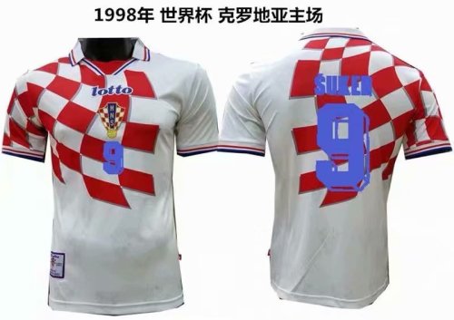 1998 Adult Thai version World Cup Croatia home red retro soccer jersey football shirt