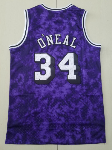 20/21 New Men Los Angeles Lakers O’Neal 34 purple constellation basketball jersey