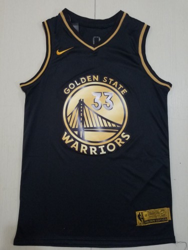 21/22 New Men Golden State Warriors Wiseman 33 black gold basketball jersey