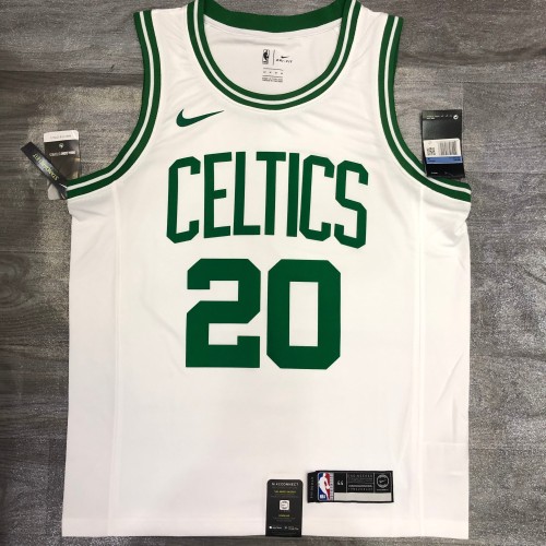 Retro Men Celtics Allen 20 white basketball jersey