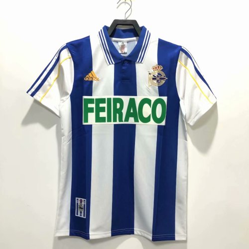 Retro 99-00 Deportivo white soccer jersey football shirt
