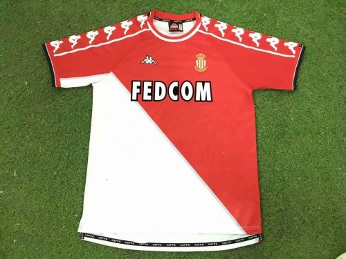 Retro 99-00 Monaco home red soccer jersey football shirt