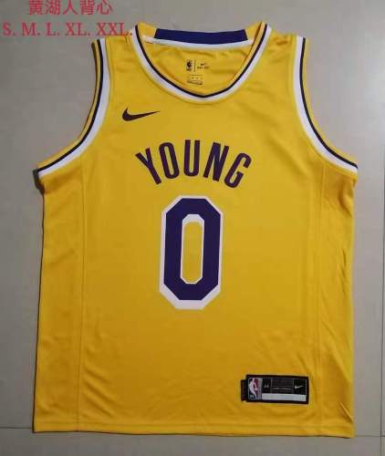 20/21 New Men Los Angeles Lakers Kuzma 0 yellow basketball jersey L034#