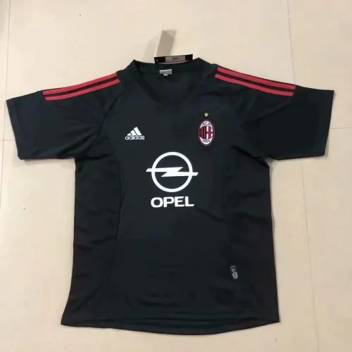02-03 Adult AC away black retro soccer jersey football shirt
