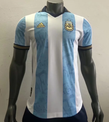 2022 player Style Argentina blue and white soccer jersey football shirt