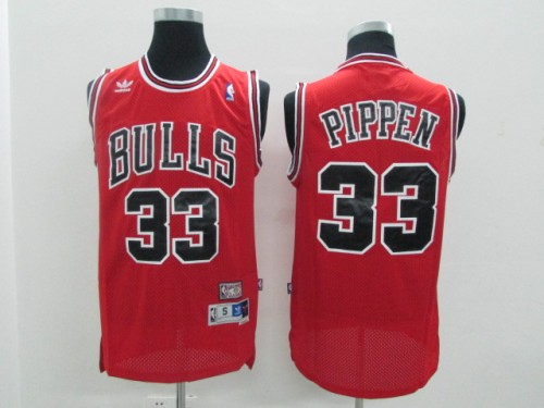 Men Chicago Bulls Pippen red basketball jersey 33