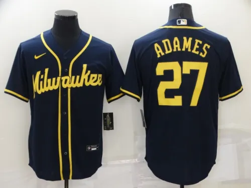 2022 Men's Milwaukee Brewers ADAMES 27 black MLB Jersey