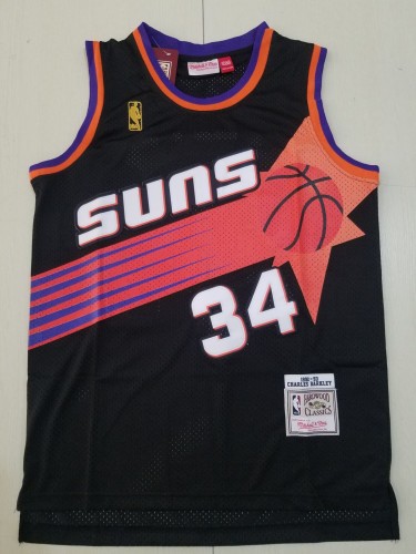 Retro Men Phoenix Suns Barkley 34 black basketball jersey