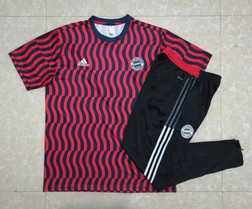 22/23 New adult Bayern black and red short-sleeved soccer jersey football shirt C830#