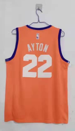20/21 New Men Phoenix Suns Ayton 22 orange Jordan version basketball jersey