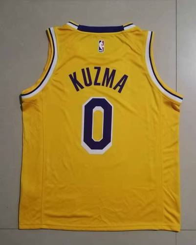 20/21 New Men Los Angeles Lakers Kuzma 0 yellow basketball jersey L034#