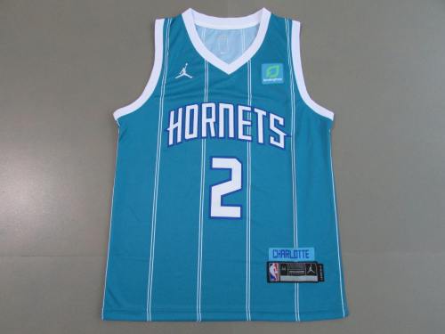 20/21 New Men Charlotte Hornets Ball 2 blue basketball jersey