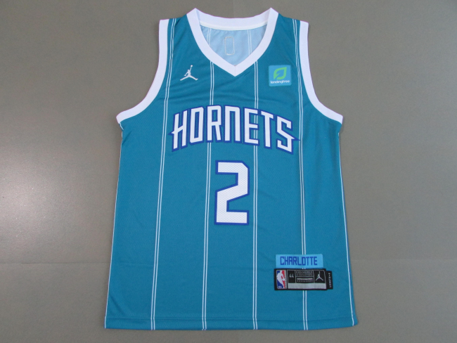 20/21 New Men Charlotte Hornets Ball 2 blue basketball jersey