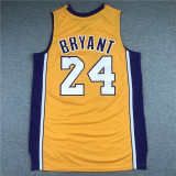 20/21 New Men Los Angeles Lakers Bryant 24 yellow basketball jersey