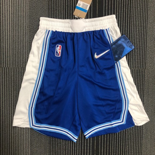 The 75th anniversary Los Angeles lakers retro blue basketball shorts