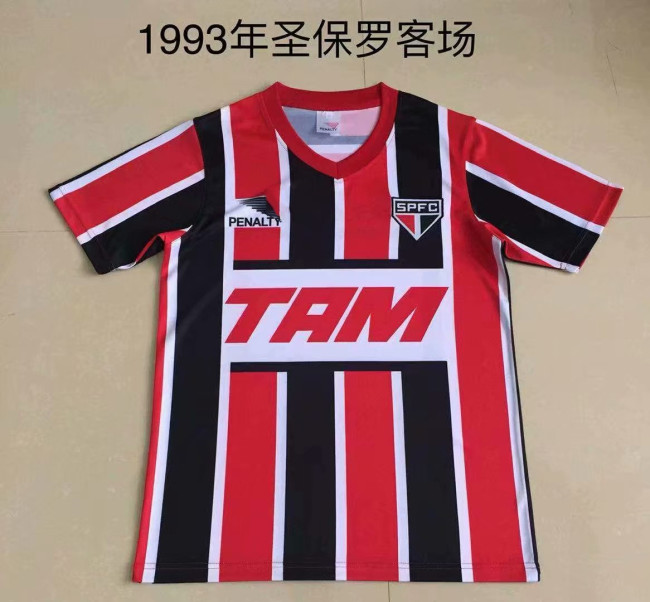 Retro New Adult Thai version 1993 Sao Paulo away soccer jersey football shirt