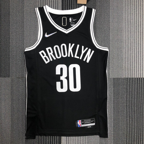 22 Brooklyn Nets Curry 30 black The 75th anniversary basketball jersey