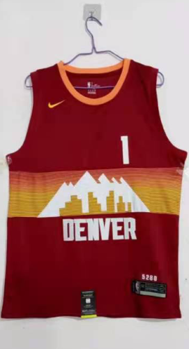 20/21 New Men Denver Nuggets Porter JR. 1 red city edition basketball jersey