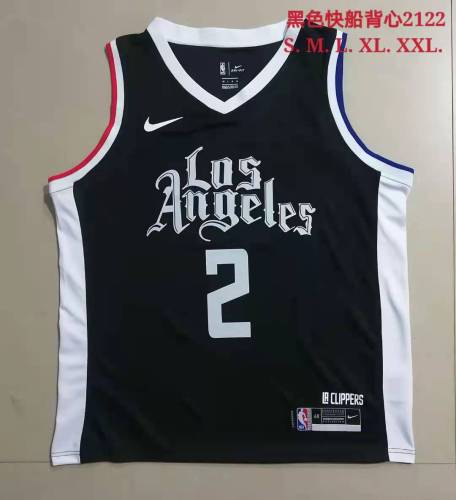 20/21 New Men Los Angeles Clippers Leonard 2 black basketball jersey shirt L052#